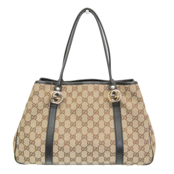 Gucci Gg Twins 232957 Women'S Canvas Tote Bag Beige