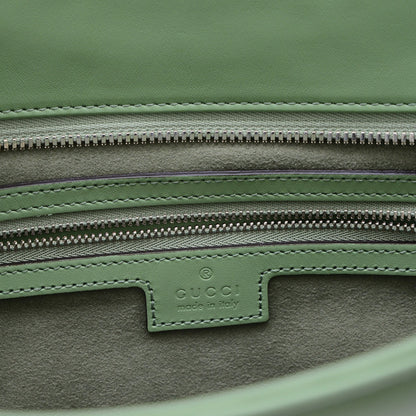 Gucci Petite Gg Small Tote Bag In Green Leather