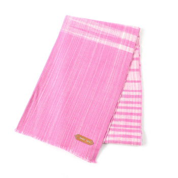 Hermes Jeu De Tissage 100% Cashmere Scarf With Leather Logo Patch And Fringe