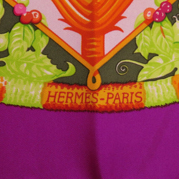 Hermes Carr 90 Aloha Silk Purple Scarf Muffler 0104 Hermes