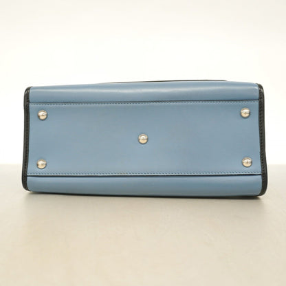 Fendi Runaway Leather Handbag In Blue And Gold