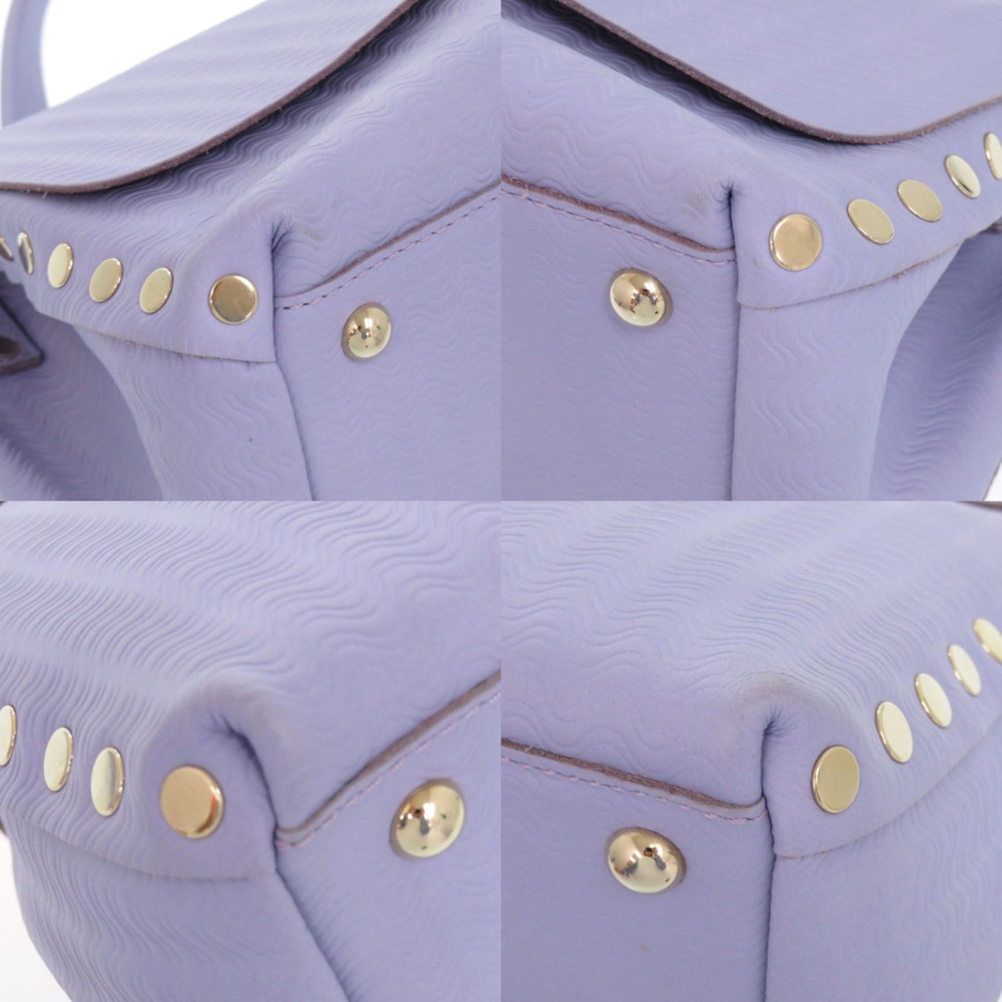 Like New Zanellato Postina L Brandine 2-Way Leather Handbag 30134005 Purple 0617