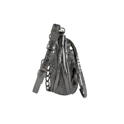 Balenciaga Lucagol Mini Shoulder Bag In Silver