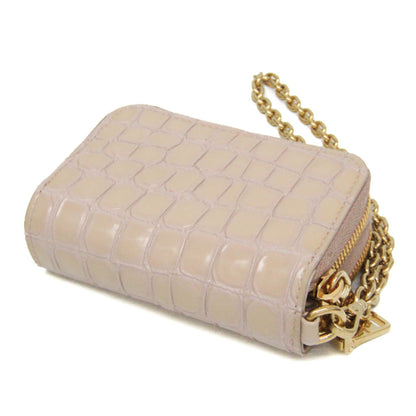 Miu Miu Double Zipper 5Mc078 Leather Card Case Pink Beige