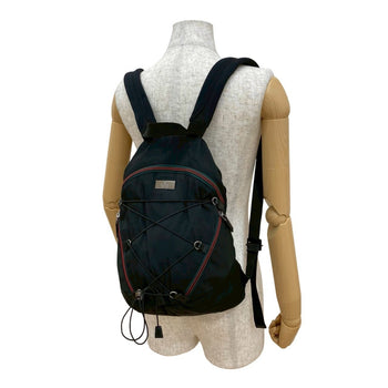 Gucci Gucci Logo Sherry Line Nylon Leather Backpack Daypack Black 31446