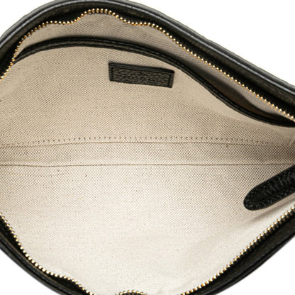 Gucci Gg Emblem Medium Chain Handbag/Shoulder Bag 2Way 815277 Black Leather