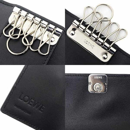 Loewe Anagram Key Case In Pebble Grain Calfskin