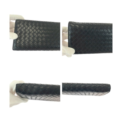 Bottega Veneta Intrecciato Black Leather Long Wallet