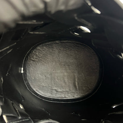 Prada Prada Logo Embossed Mesh Leather Semi-Shoulder Bag/One-Shoulder Bag Handbag Black E40-5