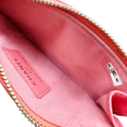 Chanel Chanel Matelasse Coin Case Wallet Card Business Holder Caviar Skin Ap2570 Pink Random Number