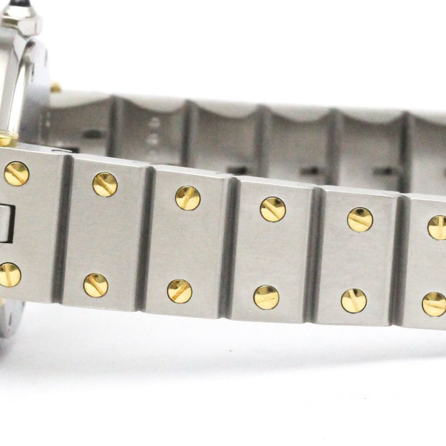 Cartier Santos Round 18K Gold Steel Quartz