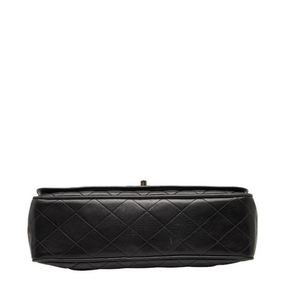 Chanel Matelasse Coco Mark Chain Shoulder Bag Handbag Black Lambskin