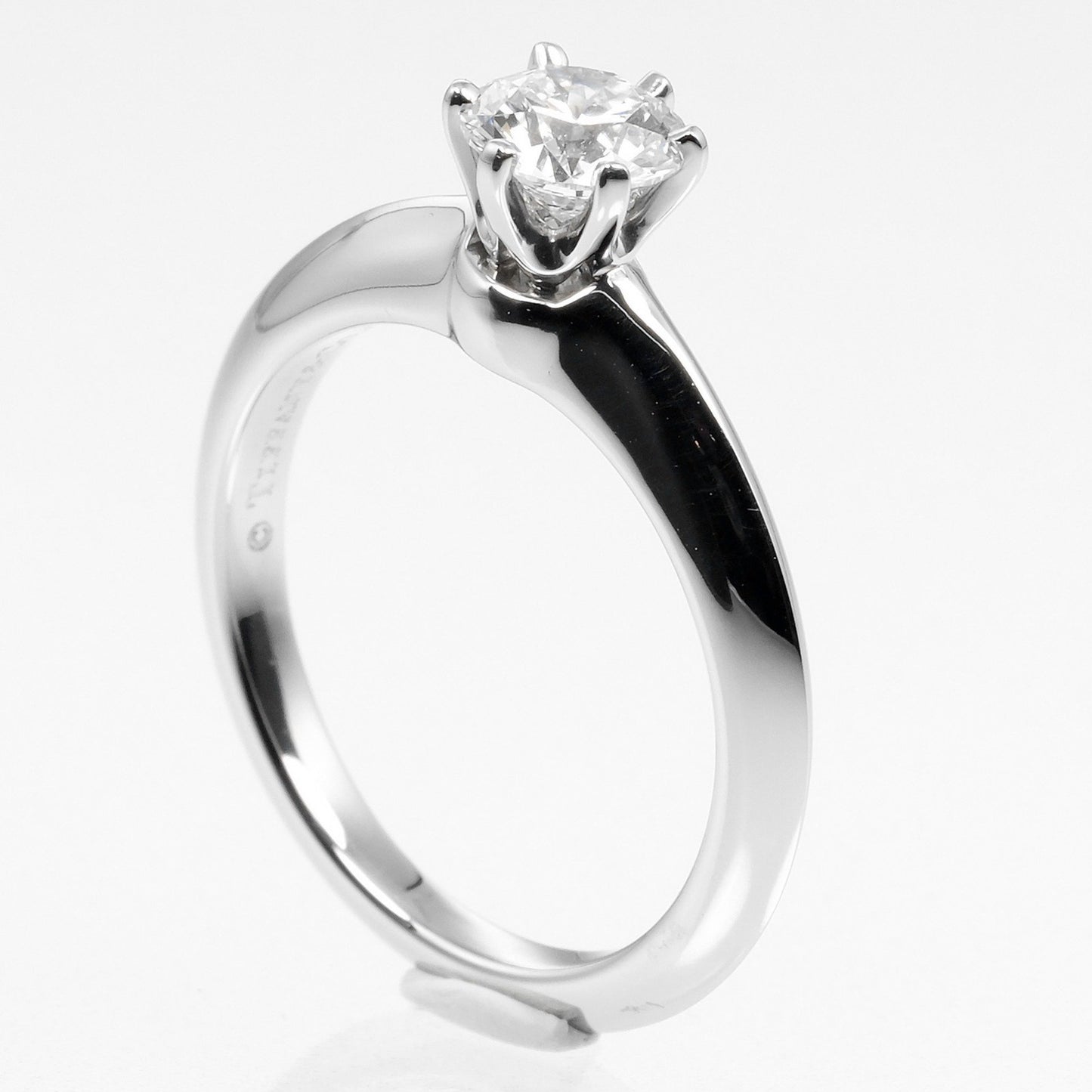 Tiffany & Co. Solitaire Size 7.5 Ring 0.53Ct Vs1/I/3Ex Pt950 Platinum Diamond