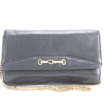 Celine Chain Leather Shoulder Bag Hand Tote Black