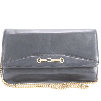 Celine Chain Leather Shoulder Bag Hand Tote Black