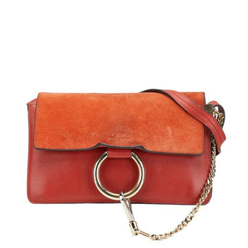 Chlo Chloe Faye Small Crossbody Shoulder Bag In Red Suede