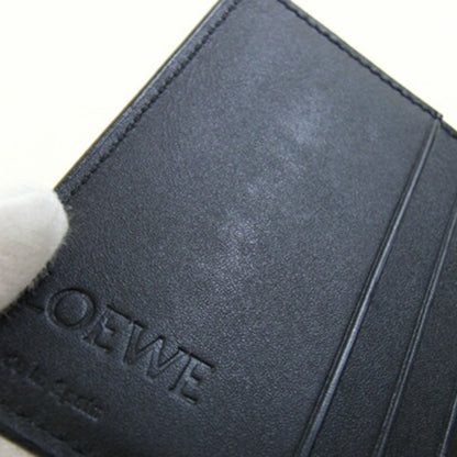 Loewe Bi-Fold Wallet Anagram Vertical Bifold C660302X02 Navy Black Leather Bi-Color