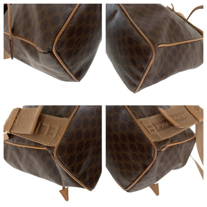Celine Vintage Macadam Brown Gold Hardware Leather Backpack Daypack