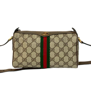 Gucci Old Gucci Vintage Sherry Line Gg Logo Hardware Leather Shoulder Bag Pochette Brown 20090