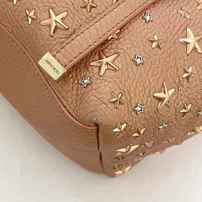 Jimmy Choo Tote Bag Sasha S Ec-22979 Pink Gold Leather Jimmy Choo Star Studs Mini Rhinestone