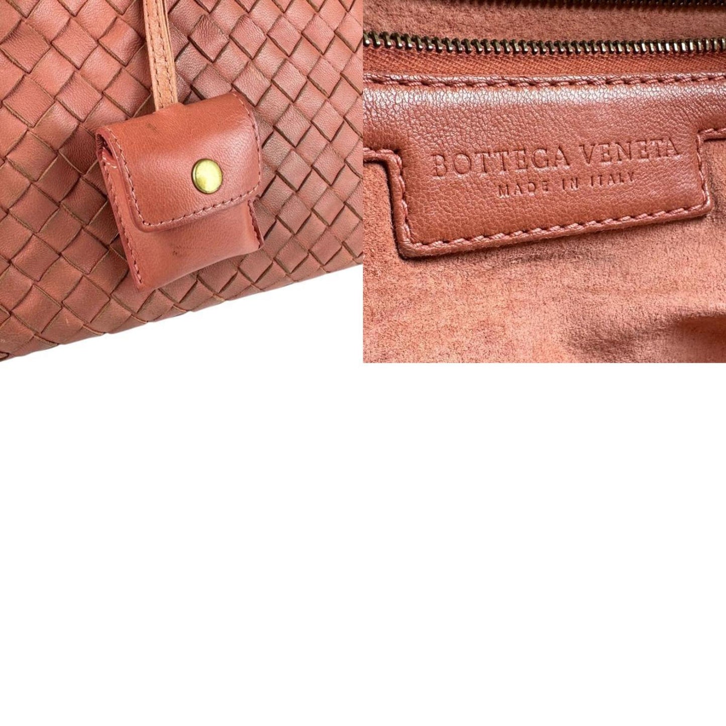 Bottega Veneta Intrecciato Leather Handbag In Coral Pink