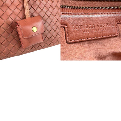 Bottega Veneta Intrecciato Leather Handbag In Coral Pink