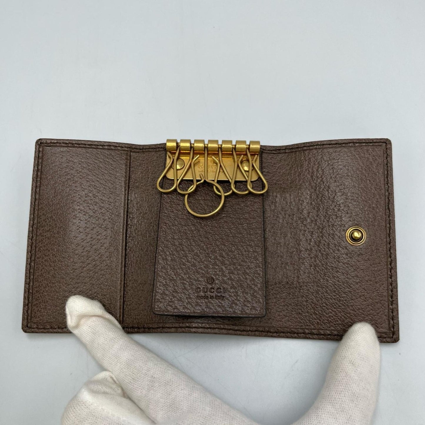 Gucci Gg Marmont 6-Ring Key Case In Supreme Canvas