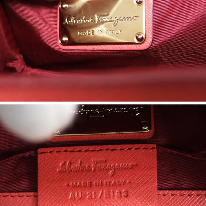 Salvatore Ferragamo Vara Ribbon Chain Shoulder Bag Coral