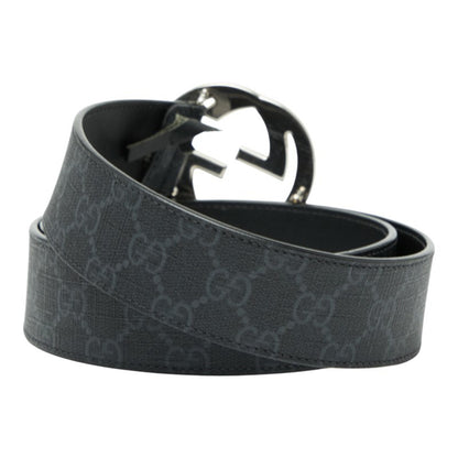 Gucci Gg Supreme Belt Size: 95 38 411924 Black Gray