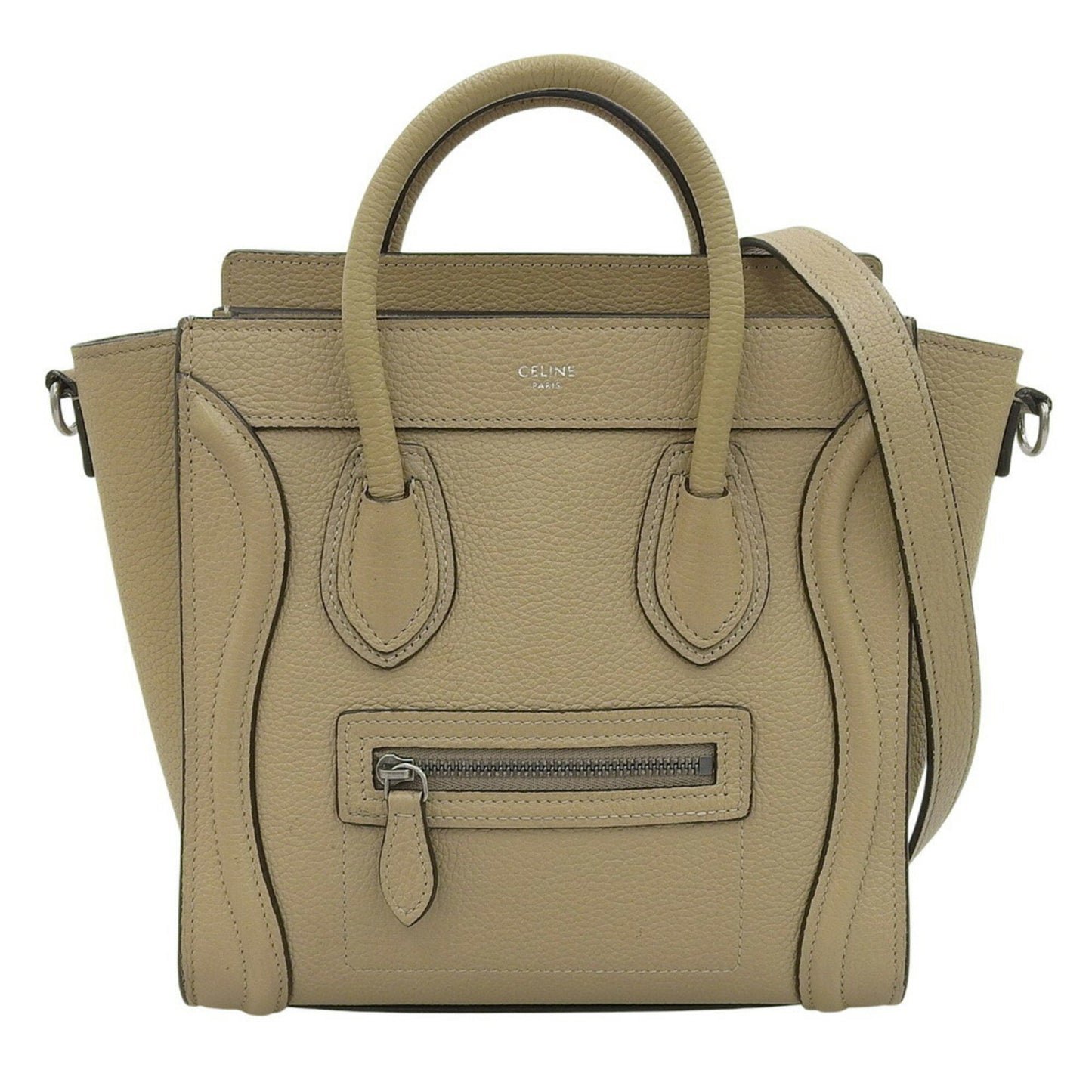 Celine Luggage Nano Shopper 189243Dru Leather Dune Bag