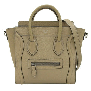 Celine Luggage Nano Shopper 189243Dru Leather Dune Bag