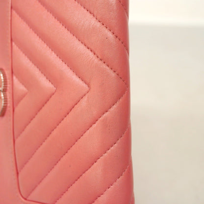 Chanel Long Wallet V-Stitch Lambskin Pink