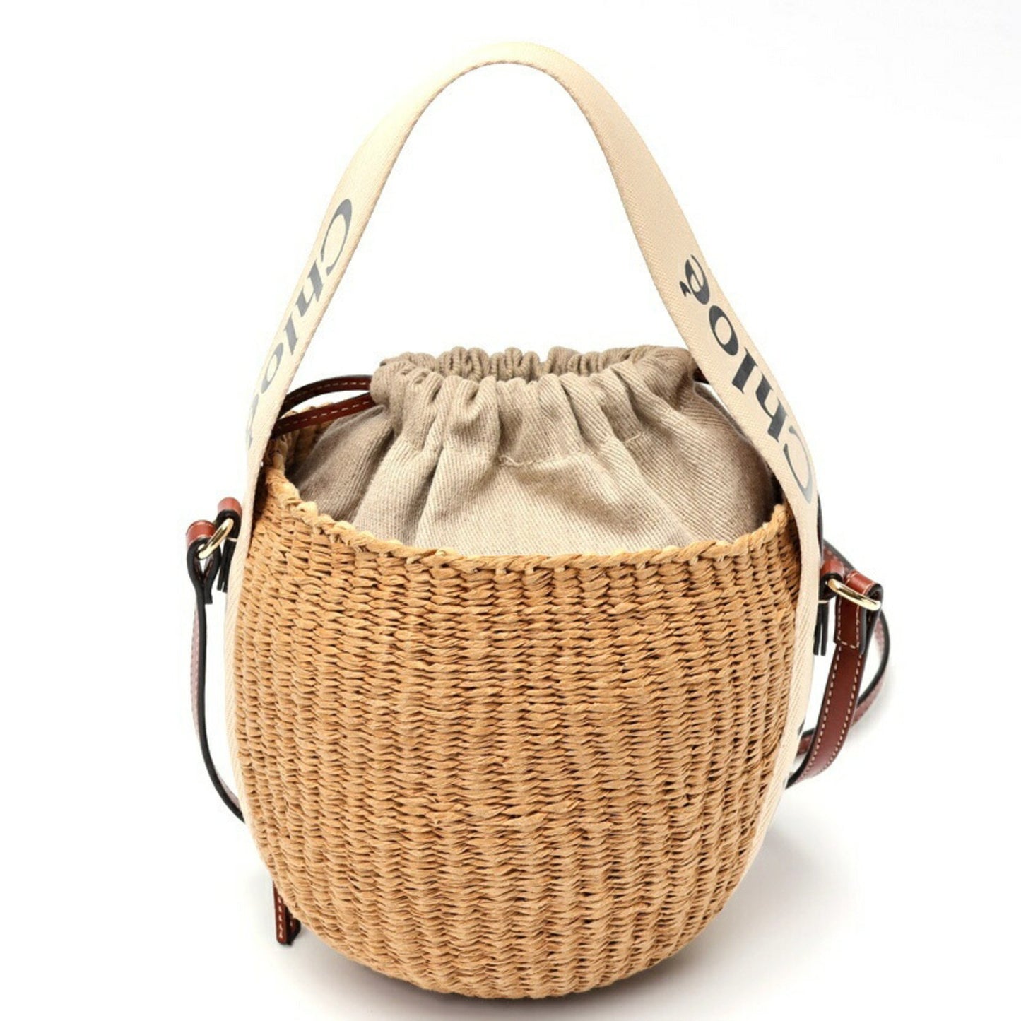 Chloe X Mifuko Fairtrade Woody Small Basket Chc22Ss381G55101 Paper White E-158531