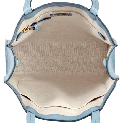Miu Miu Miu Madras Tote Bag Leather 5Bg264 Sky Blue