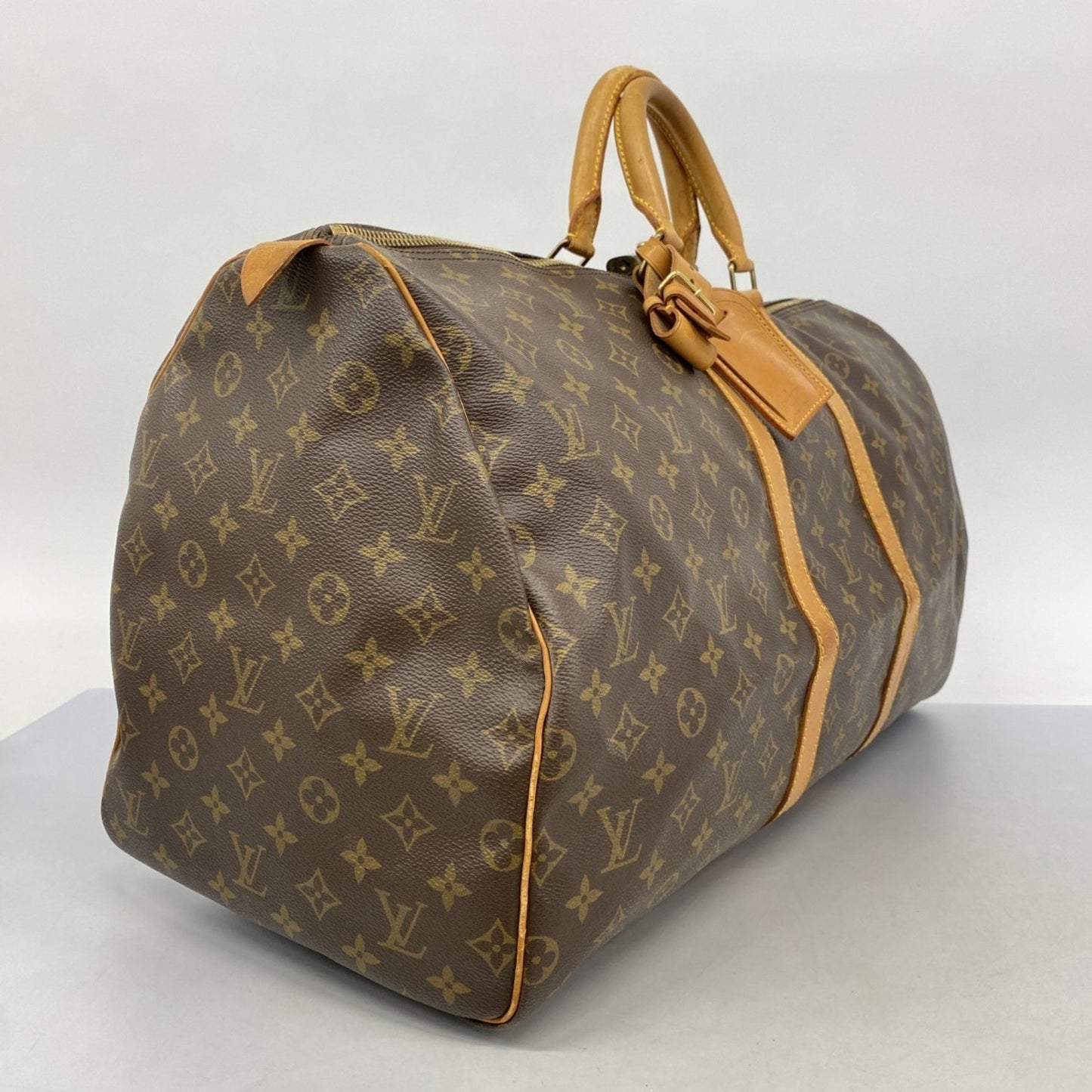 Louis Vuitton Monogram Keepall 55 Boston Bag M41424 Brown
