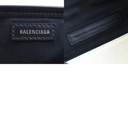 Balenciaga Handbag Navy Cabas Xs Canvas Leather Black X Ivory