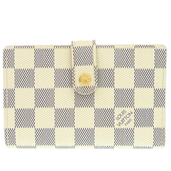 Louis Vuitton Portefeuille Viennois Damier Azur N61676 White Bi-Fold Wallet