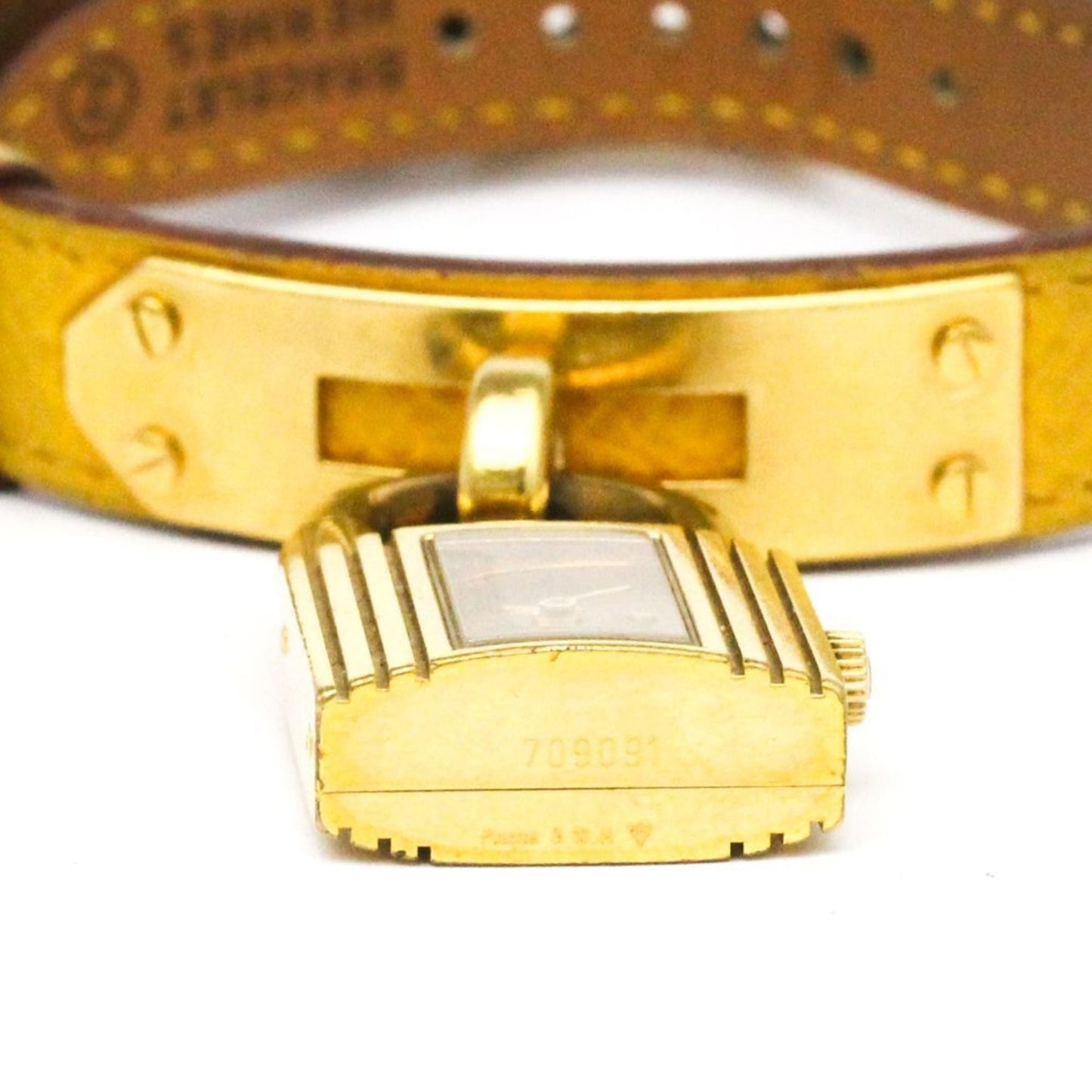 HERMES Kelly Watch Gold Plated Leather Quartz