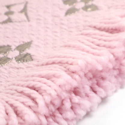 Louis Vuitton Muffler Escharp Logomania Shine Wool/Silk Pink X Silver