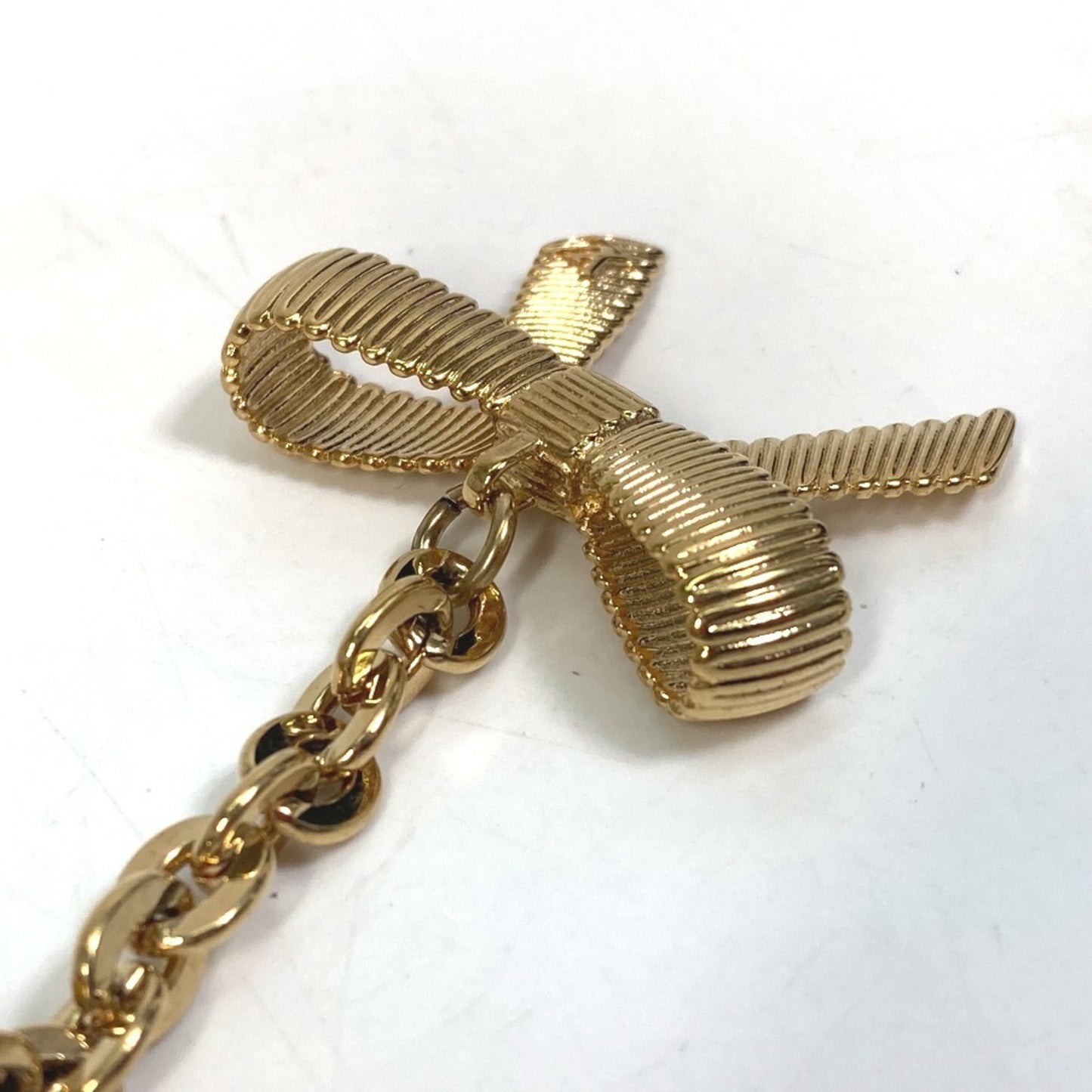 Louis Vuitton M65124 Tassel Ribbon Key Ring Bag Charm Keychain Leather