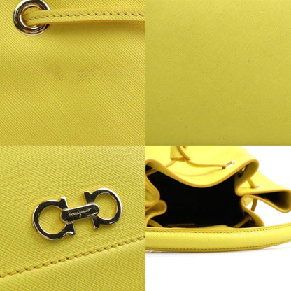Salvatore Ferragamo Handbag Shoulder Bag Gancini Leather Yellow Gold