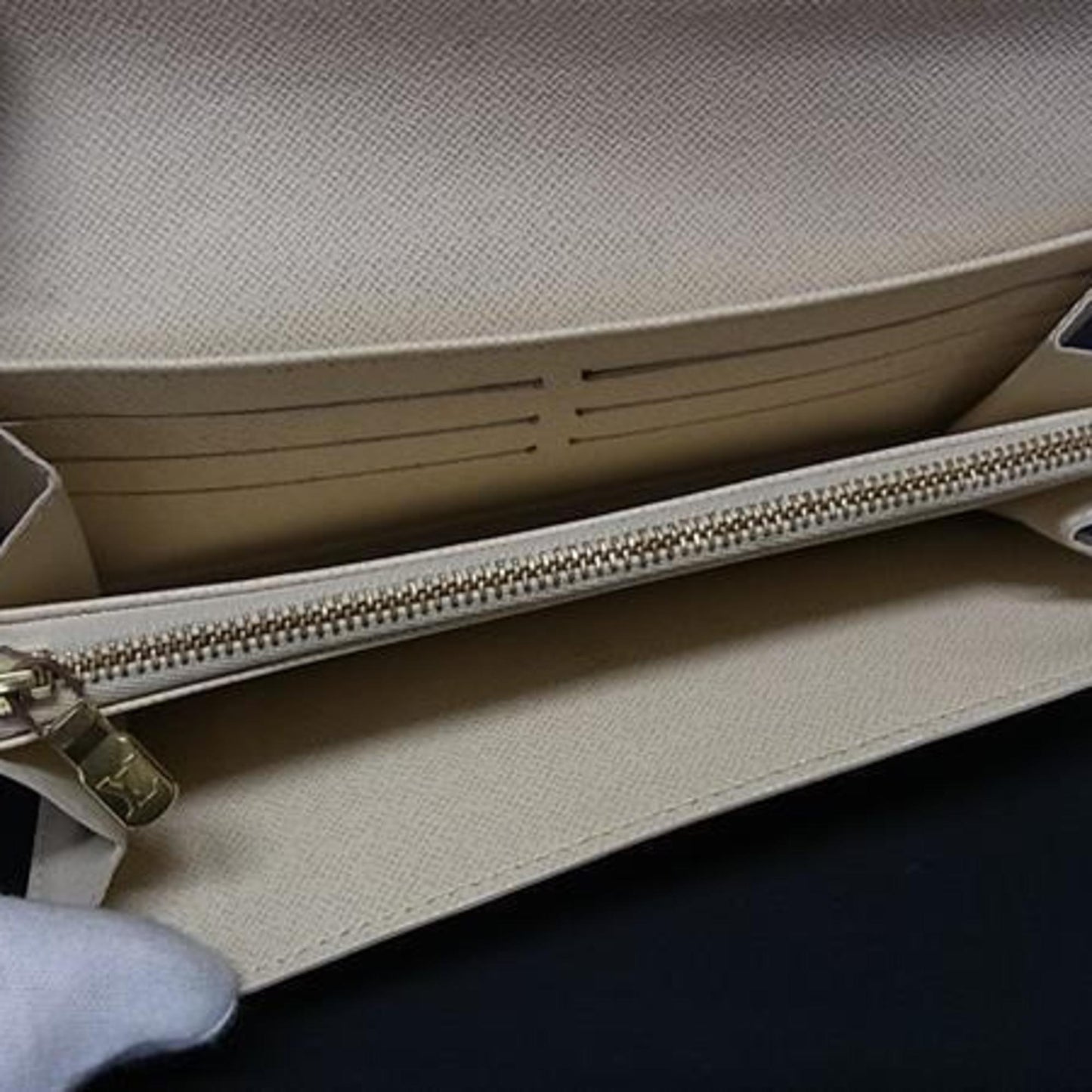 Louis Vuitton Damier Azur Portefeuille Sarah Wallet N61735 Leather Bifold Long