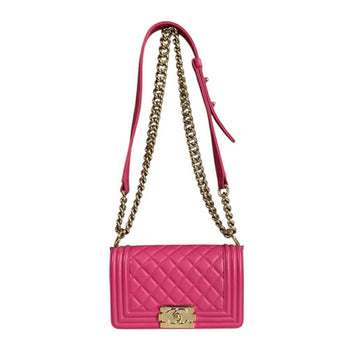 Chanel Boy Shoulder Bag Leather A67085 Pink
