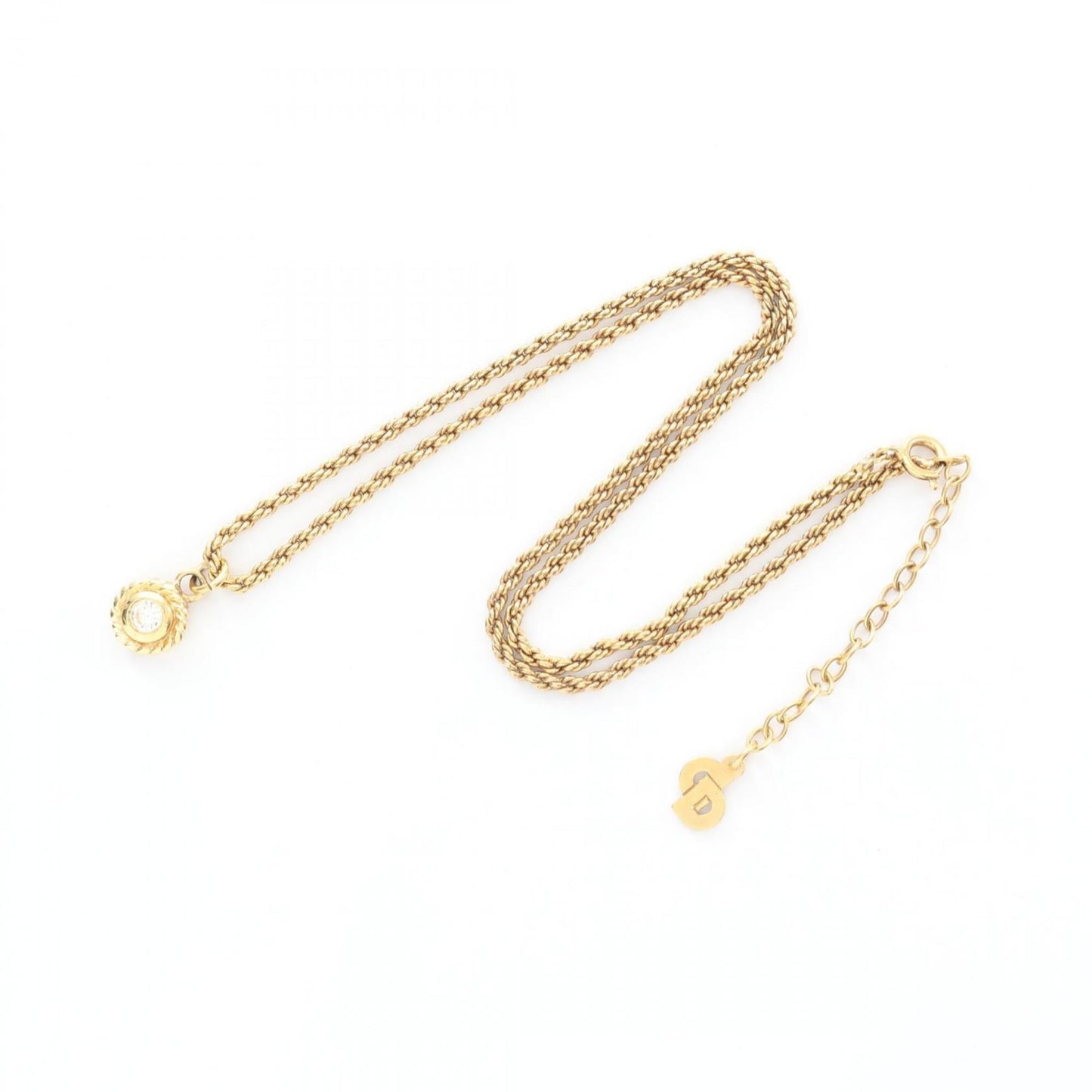 Christian Dior Dior Necklace Jewelry Gp (Gold Plated) With Rhinestones For Women