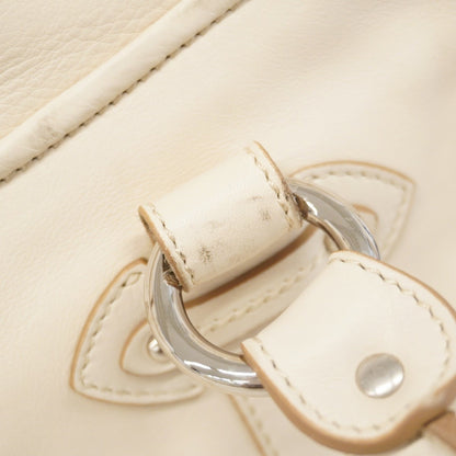 Christian Dior Shoulder Bag Leather White