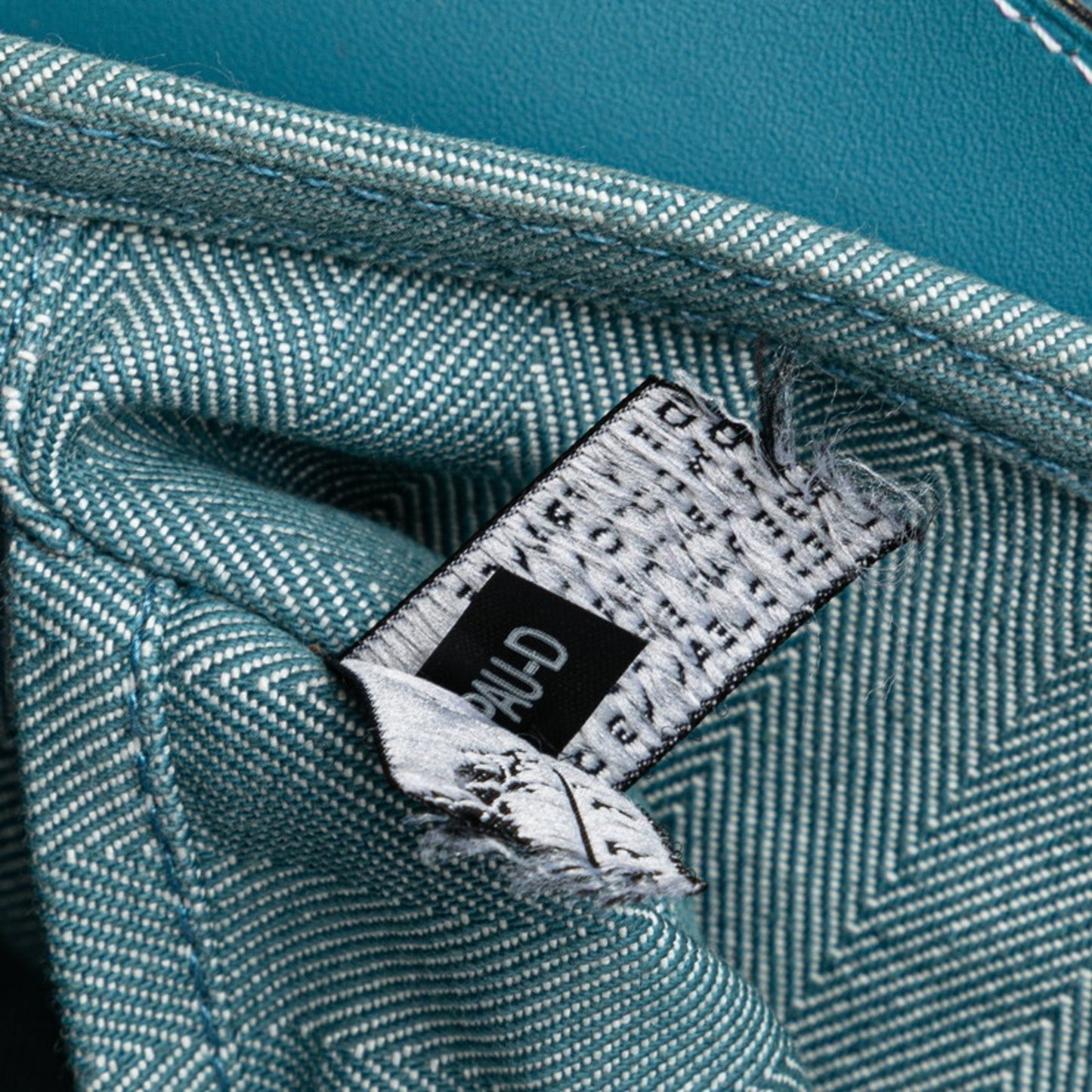 Hermes Herms Valparaiso Pm Handbag In Blue Jean Toile Chevron Leather