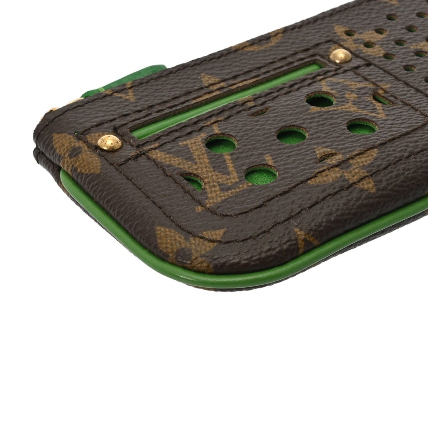Louis Vuitton Monogram Perforated Pochette Cle Vert M95186