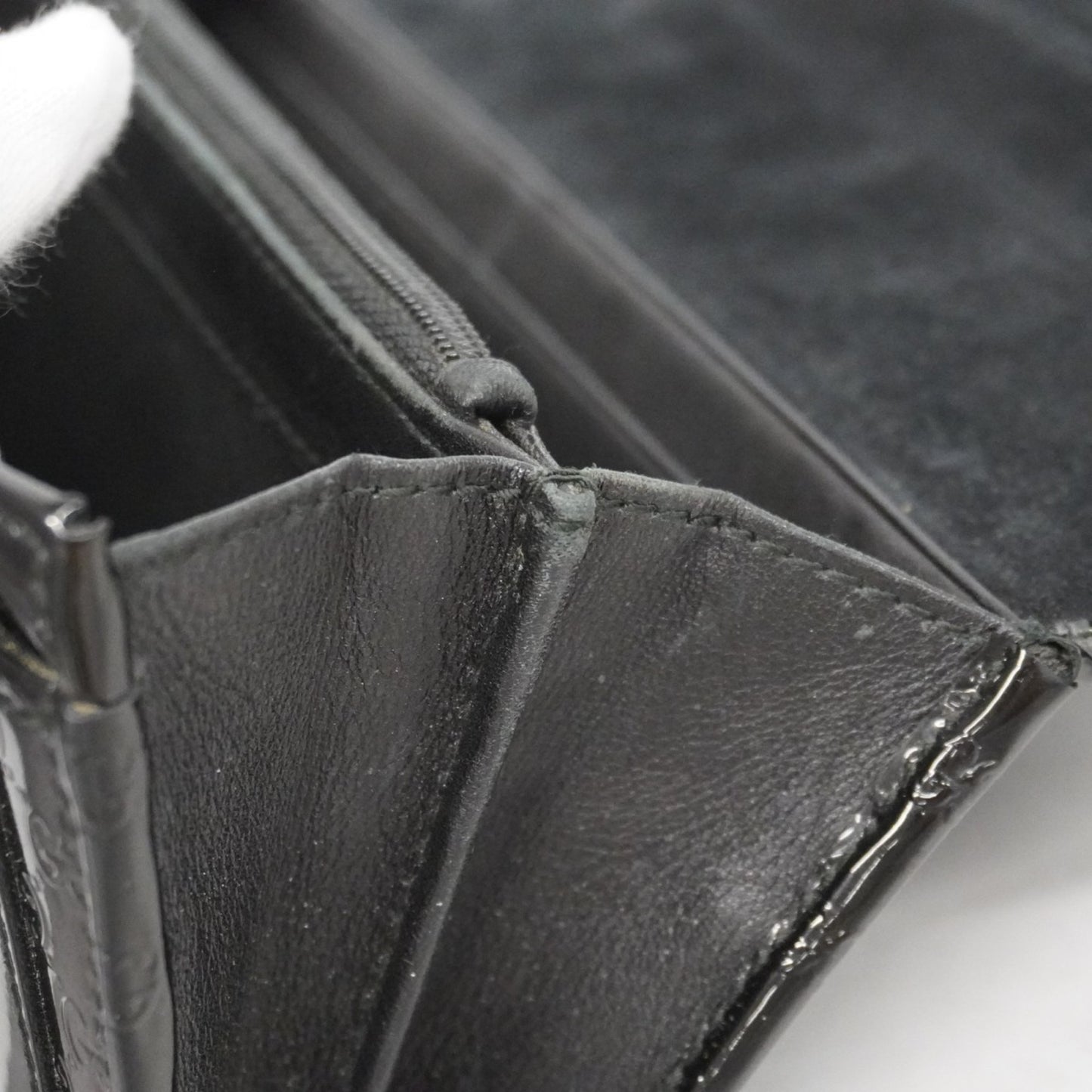 Gucci Micro Guccissima Long Wallet 309760 Enamel Black