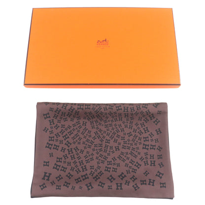 Hermes 100% Silk Reversible Scarf With Logo Print