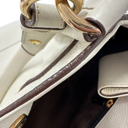 Salvatore Ferragamo Ferragamo Gancini Tote Bag In White Leather